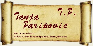 Tanja Paripović vizit kartica